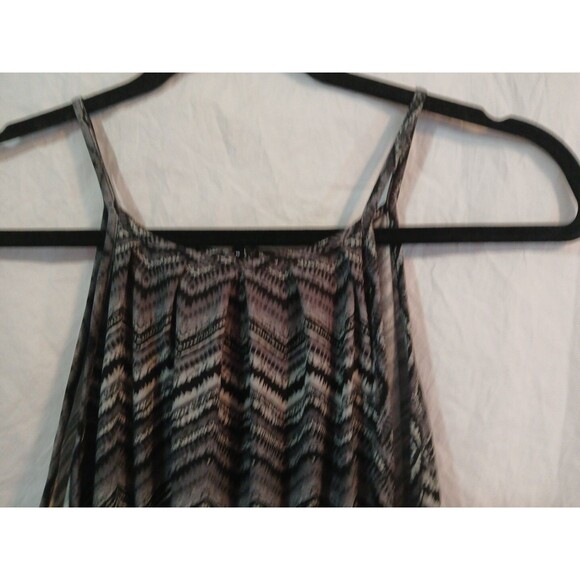 Sheila Rose Chevron Sun Dress Black-Grays Zig-Zag Womens Xlg Elastic Waist - Picture 7 of 16
